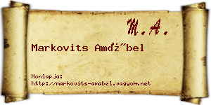 Markovits Amábel névjegykártya