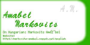 amabel markovits business card
